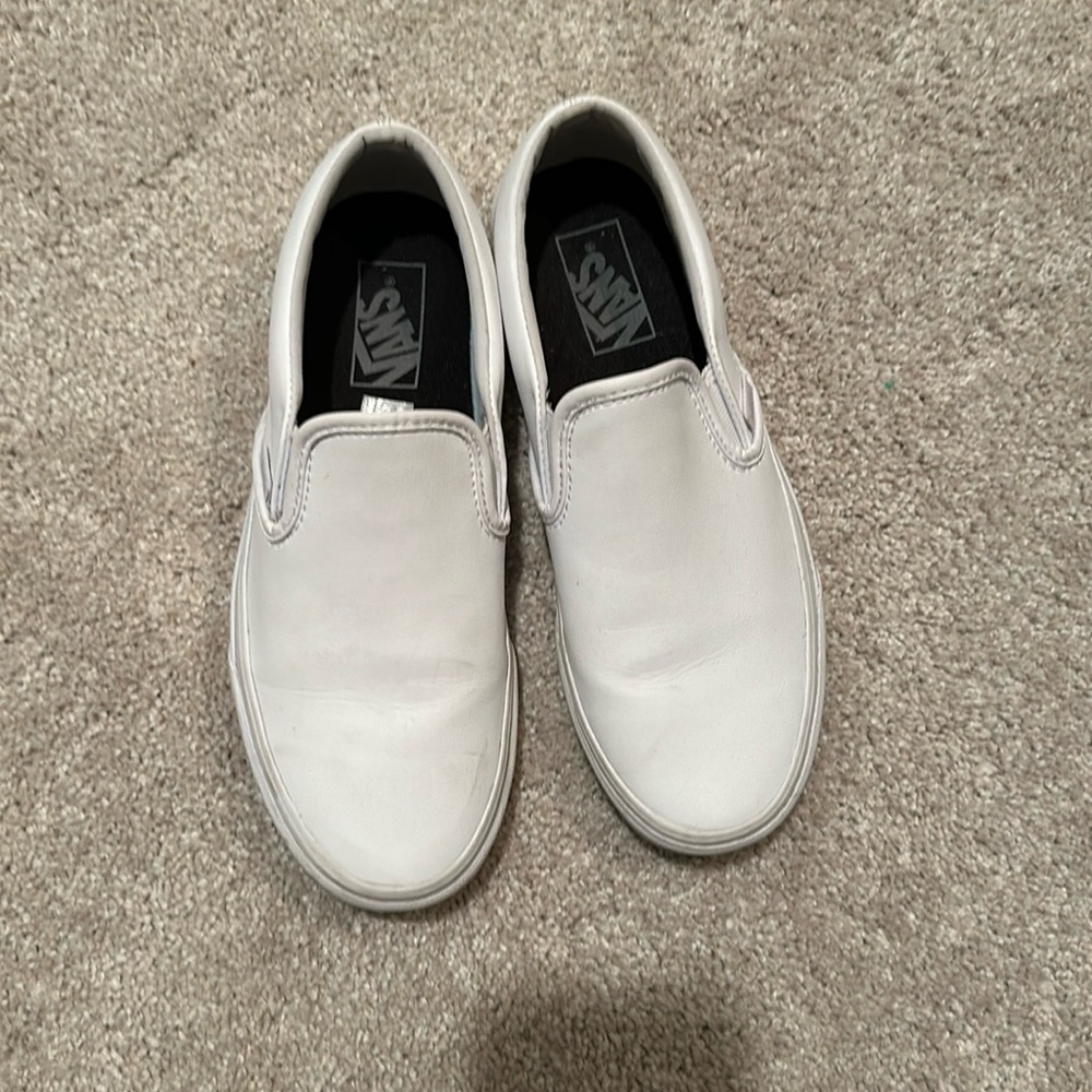 White Leather Vans